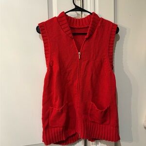 Red Women's Sweater Vest